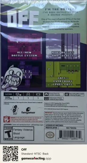 Off Nintendo Switch, NTSC box back