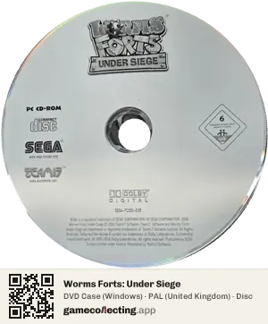 Worms Forts: Under Siege Computer, PAL disc