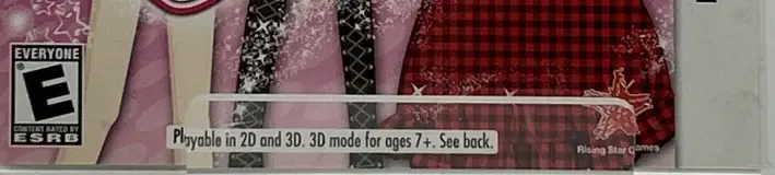 Girls' Fashion Shoot, the ESRB box on its front