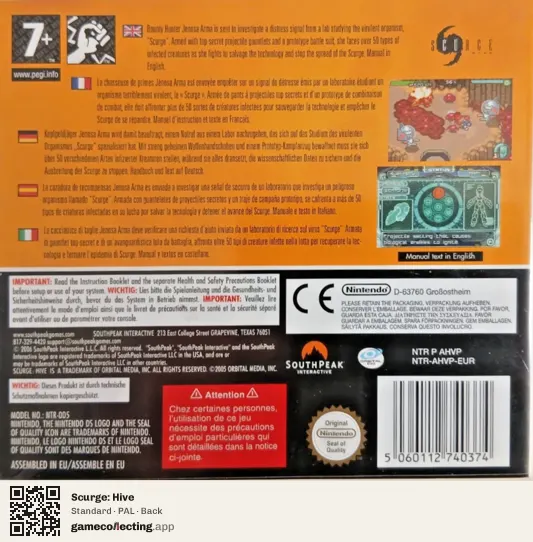 Scurge: Hive Nintendo DS, PAL box back