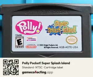 Polly Pocket! Super Splash Island Game Boy Advance, NTSC cartridge label