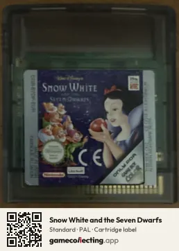 Snow White and the Seven Dwarfs Game Boy Color, PAL cartridge label