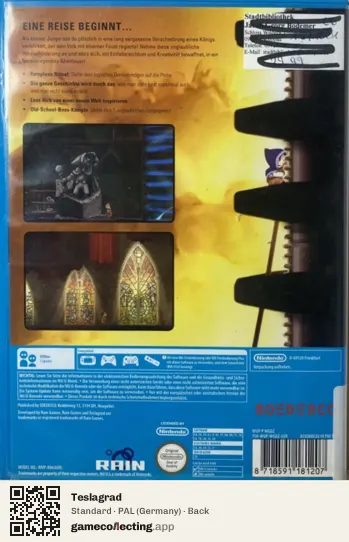 Teslagrad Nintendo Wii U, Germany box back