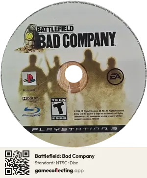 Battlefield: Bad Company PlayStation 3, NTSC disc