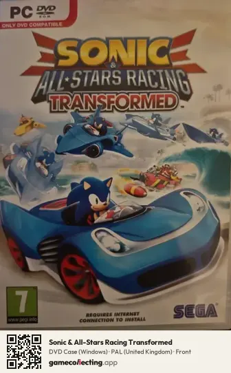 Sonic & All-Stars Racing Transformed Computer, United Kingdom box front