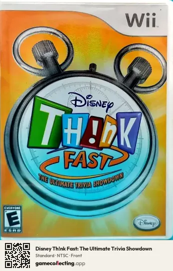 Disney Th!nk Fast: The Ultimate Trivia Showdown Nintendo Wii, NTSC box front