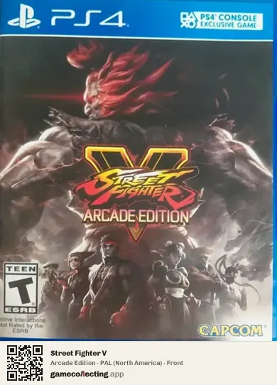 Street Fighter V PlayStation 4, North America box front