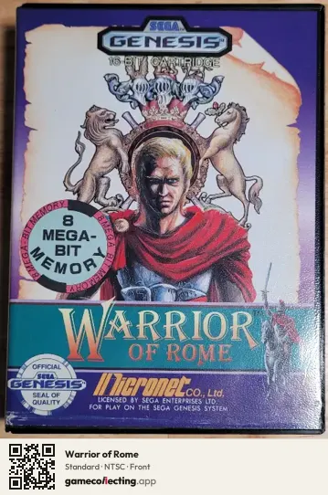 Warrior of Rome Sega Mega Drive / Genesis, NTSC box front