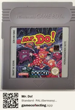 Mr. Do! Game Boy, PAL cartridge label