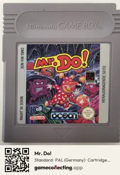 Mr. Do! Game Boy, PAL cartridge label