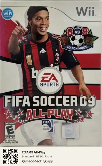 FIFA 09 All-Play Nintendo Wii, NTSC box front