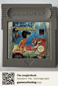 The Jungle Book Game Boy, PAL cartridge label