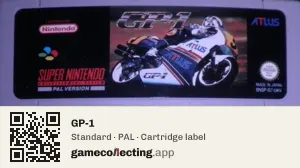 GP-1 Super Nintendo Entertainment System, PAL cartridge label