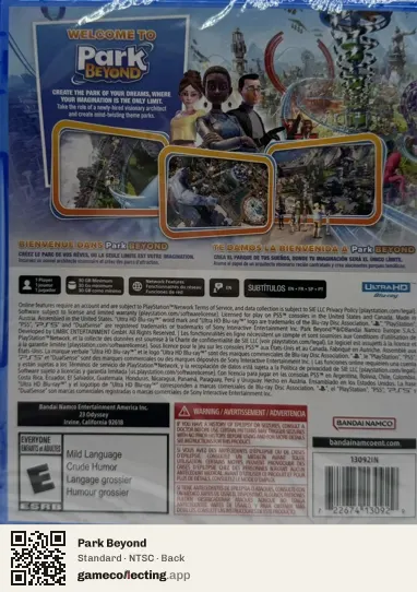 Park Beyond PlayStation 5, NTSC box back