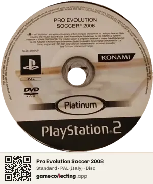 Pro Evolution Soccer 2008 PlayStation 2, PAL disc
