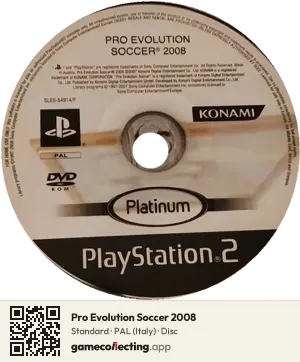 Pro Evolution Soccer 2008 PlayStation 2, PAL disc