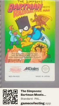 The Simpsons: Bartman Meets Radioactive Man Nintendo Entertainment System, PAL cartridge label