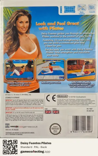 Daisy Fuentes Pilates Nintendo Wii, PAL box back