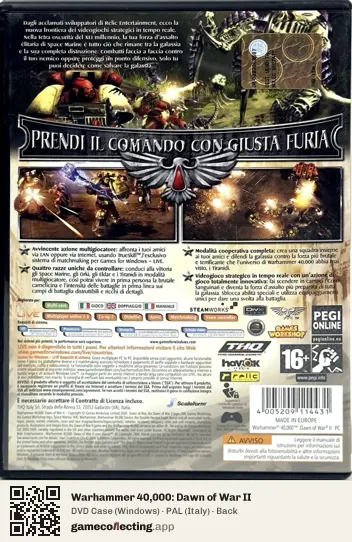 Warhammer 40,000: Dawn of War II Computer, Italy box back
