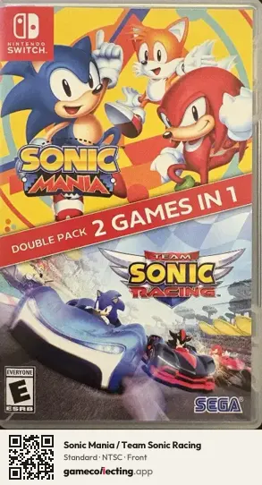Sonic Mania / Team Sonic Racing Nintendo Switch, NTSC box front