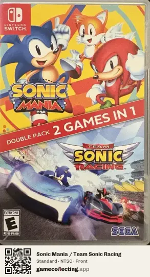 Sonic Mania / Team Sonic Racing Nintendo Switch, NTSC box front