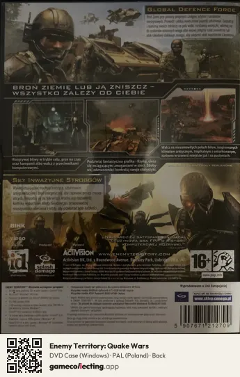 Enemy Territory: Quake Wars Computer, Poland box back