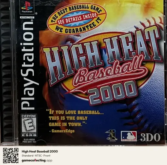 High Heat Baseball 2000 PlayStation, NTSC box front
