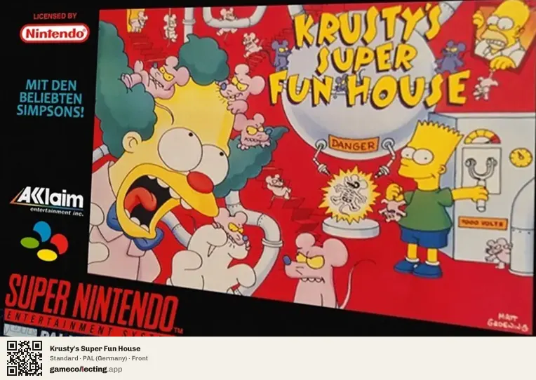 Krusty's Super Fun House Super Nintendo Entertainment System, Germany box front