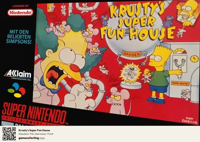 Krusty's Super Fun House Super Nintendo Entertainment System, Germany box front