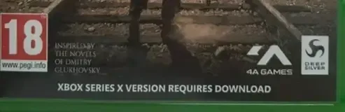 Metro Exodus, the PEGI square on its front