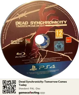 Dead Synchronicity: Tomorrow Comes Today PlayStation 4, PAL disc