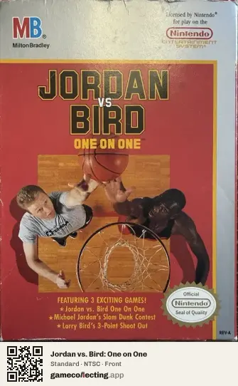 Jordan vs. Bird: One on One Nintendo Entertainment System, NTSC box front