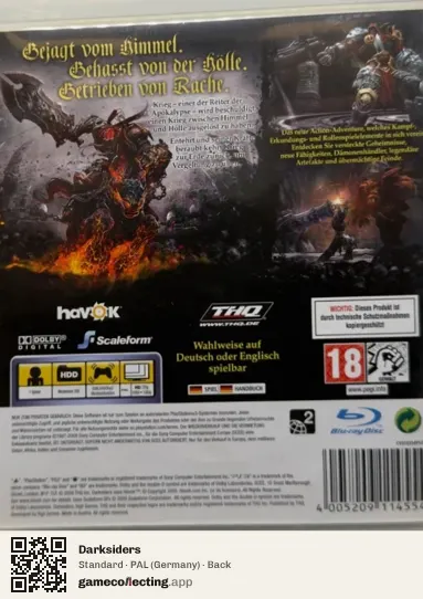 Darksiders PlayStation 3, Germany box back