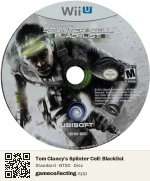 Tom Clancy's Splinter Cell: Blacklist Nintendo Wii U, NTSC disc