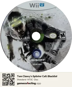 Tom Clancy's Splinter Cell: Blacklist Nintendo Wii U, NTSC disc