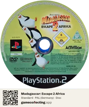 Madagascar: Escape 2 Africa PlayStation 2, PAL disc
