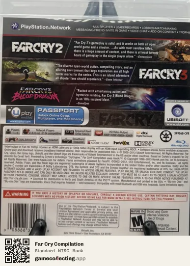 Far Cry Compilation PlayStation 3, NTSC box back