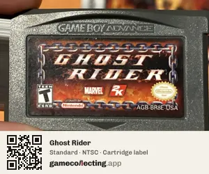 Ghost Rider Game Boy Advance, NTSC cartridge label