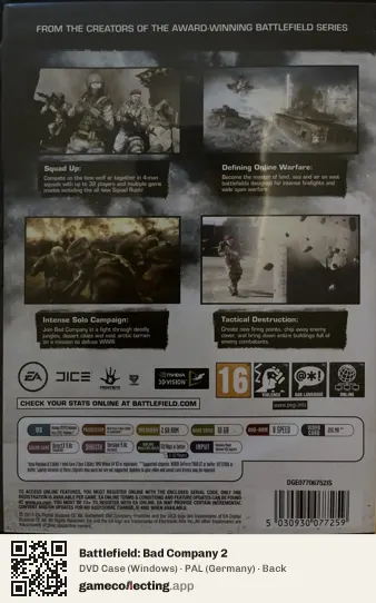 Battlefield: Bad Company 2 Computer, Germany box back