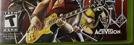 Guitar Hero: Aerosmith, the ESRB box on its front