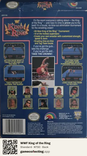 WWF King of the Ring Nintendo Entertainment System, NTSC box back