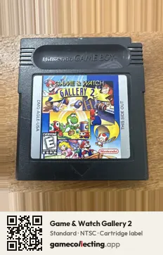Game & Watch Gallery 2 Game Boy Color, NTSC cartridge label