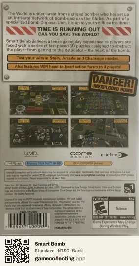 Smart Bomb PlayStation Portable, NTSC box back