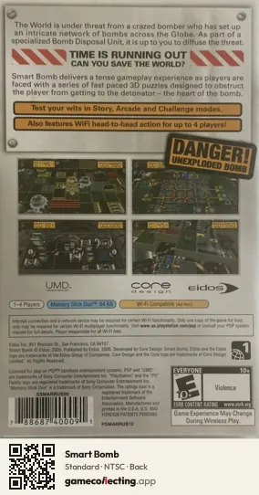 Smart Bomb PlayStation Portable, NTSC box back