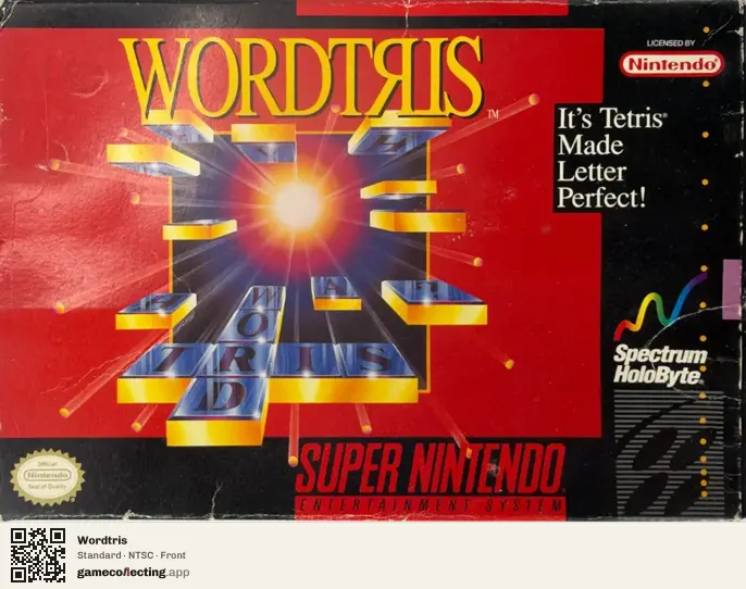 Wordtris Super Nintendo Entertainment System, NTSC box front