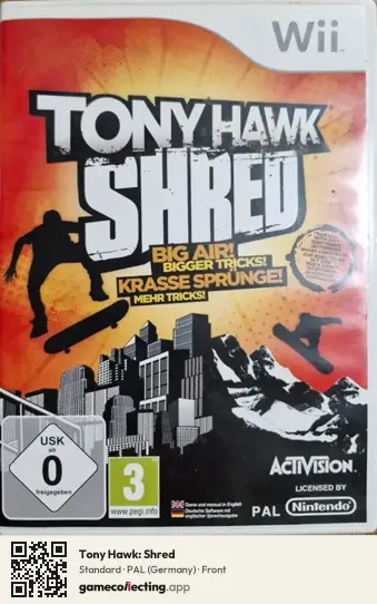 Tony Hawk: Shred Nintendo Wii, Germany box front