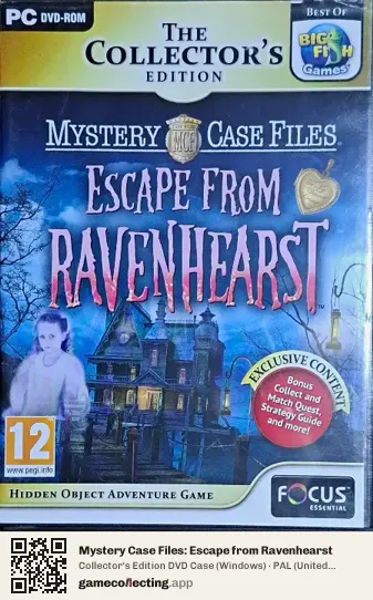 Mystery Case Files: Escape from Ravenhearst Computer, United Kingdom box front