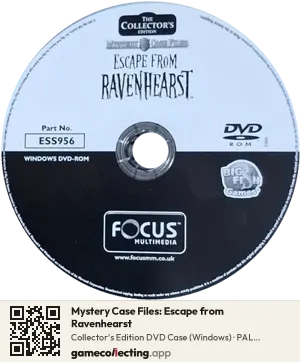 Mystery Case Files: Escape from Ravenhearst Computer, PAL disc