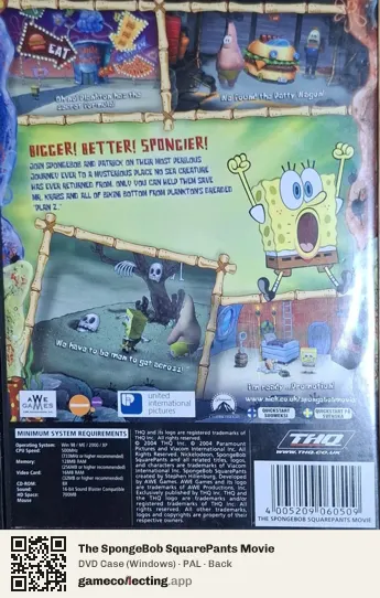 The SpongeBob SquarePants Movie Computer, PAL box back