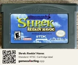 Shrek: Reekin' Havoc Game Boy Advance, NTSC cartridge label